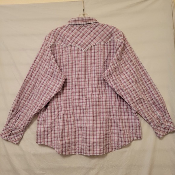 Ariat Pro Series Blouse Sz XXL Western Button Up Longsleeve Pink Purple Sparkle - Picture 16 of 16